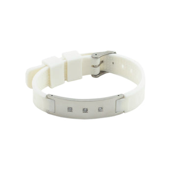 Trinity - Negative Ion Bracelet Silicone Band,Stainless Steel w/Swarovski Crystals
